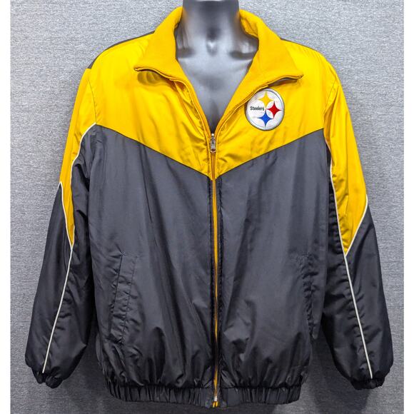 NFL Jacket - Yellow/Black, Pittsburg Steelers, Reversible, Fleece, Football - Picture 1 of 7